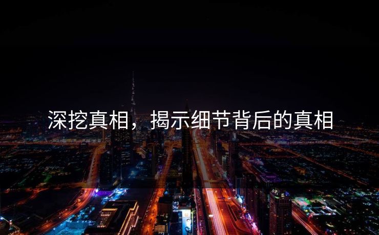 深挖真相，揭示细节背后的真相