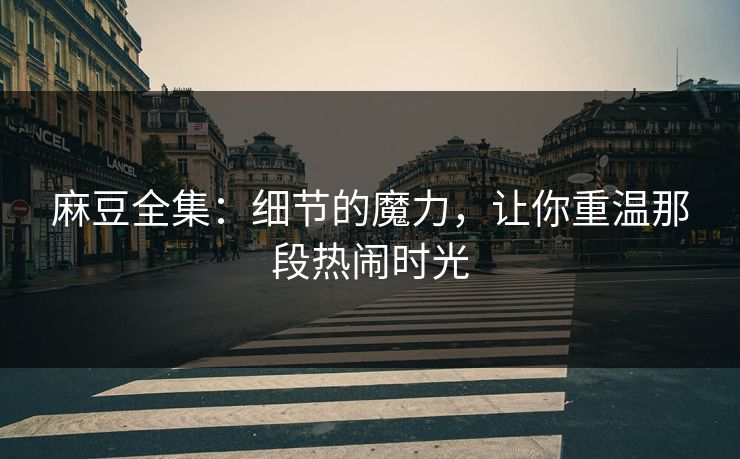 麻豆全集：细节的魔力，让你重温那段热闹时光